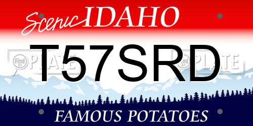 T57SRD Idaho License Plate