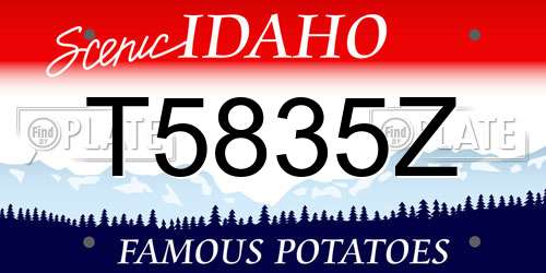 T5835Z Idaho License Plate