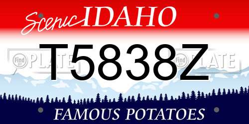 T5838Z Idaho License Plate