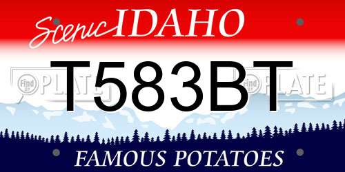 T583BT Idaho License Plate