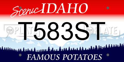 T583ST Idaho License Plate