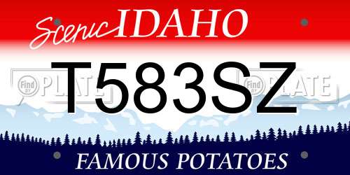 T583SZ Idaho License Plate