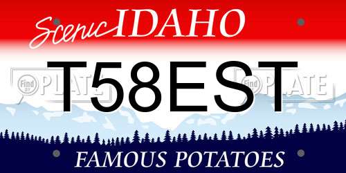 T58EST Idaho License Plate