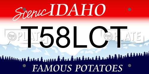 T58LCT Idaho License Plate