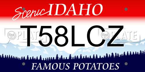 T58LCZ Idaho License Plate