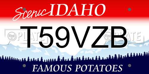T59VZB Idaho License Plate