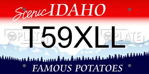 T59XLL Idaho License Plate
