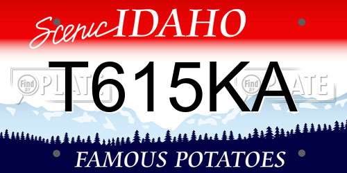 T615KA Idaho License Plate