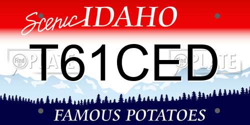 T61CED Idaho License Plate