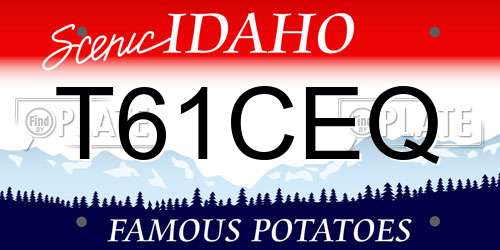 T61CEQ Idaho License Plate