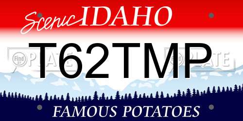T62TMP Idaho License Plate