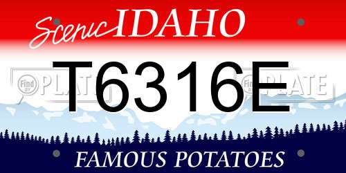 T6316E Idaho License Plate