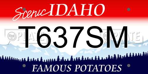 T637SM Idaho License Plate