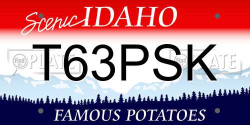 T63PSK Idaho License Plate