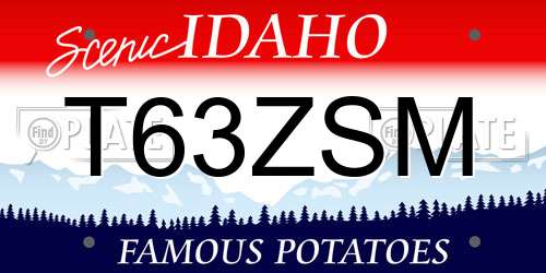 T63ZSM Idaho License Plate