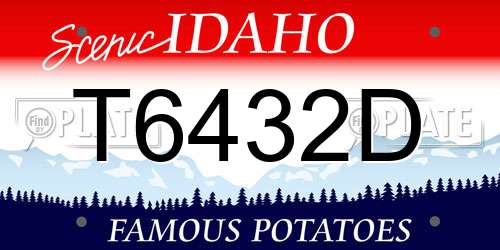 T6432D Idaho License Plate