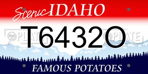 T6432O Idaho License Plate