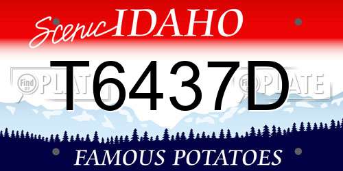 T6437D Idaho License Plate