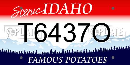 T6437O Idaho License Plate
