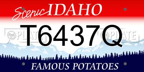T6437Q Idaho License Plate