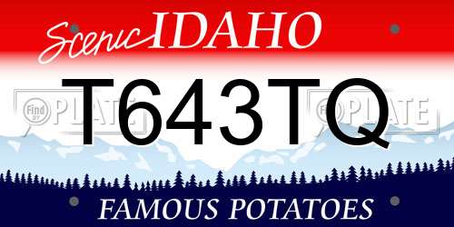 T643TQ Idaho License Plate