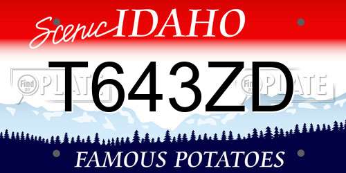 T643ZD Idaho License Plate