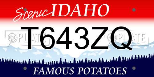 T643ZQ Idaho License Plate