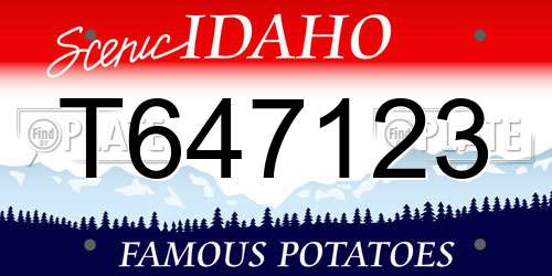 T647123 Idaho License Plate