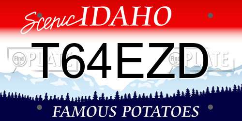 T64EZD Idaho License Plate