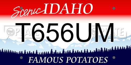 T656UM Idaho License Plate