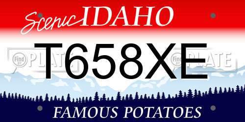 T658XE Idaho License Plate