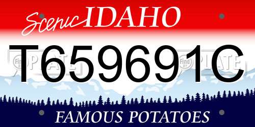 T659691C Idaho License Plate