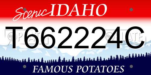 T662224C Idaho License Plate