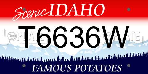 T6636W Idaho License Plate