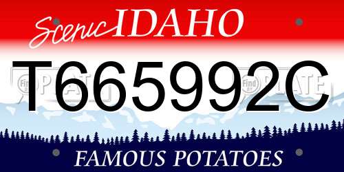 T665992C Idaho License Plate