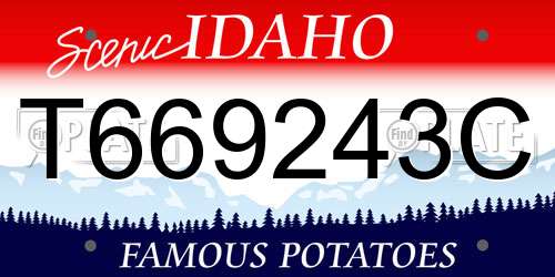 T669243C Idaho License Plate