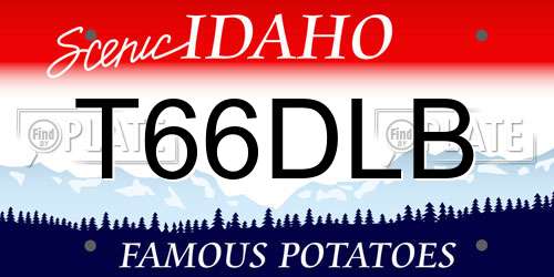 T66DLB Idaho License Plate