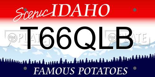 T66QLB Idaho License Plate