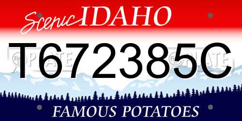 T672385C Idaho License Plate