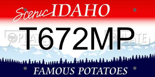 T672MP Idaho License Plate