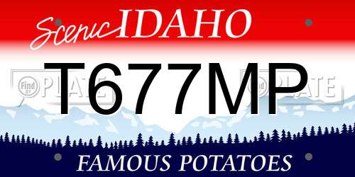 T677MP Idaho License Plate