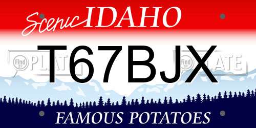 T67BJX Idaho License Plate
