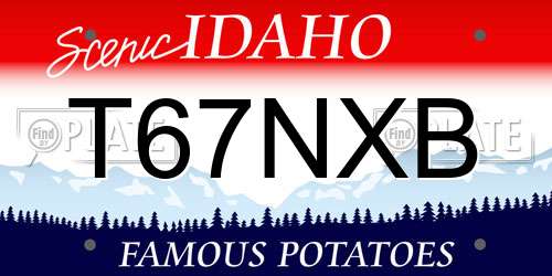 T67NXB Idaho License Plate
