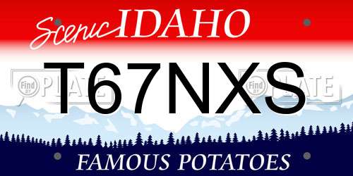 T67NXS Idaho License Plate