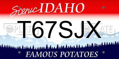 T67SJX Idaho License Plate