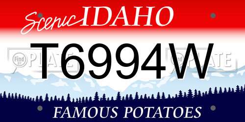T6994W Idaho License Plate