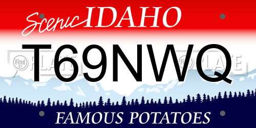 T69NWQ Idaho License Plate