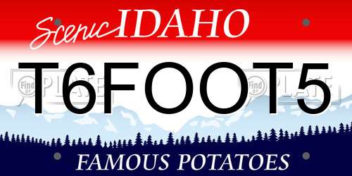 T6FOOT5 Idaho License Plate