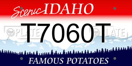 T7060T Idaho License Plate