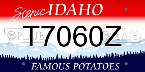T7060Z Idaho License Plate